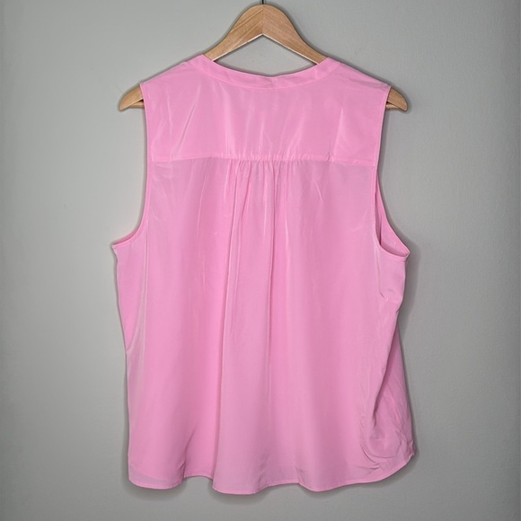 J. Crew Factory Sleeveless V-neck Popover Top in Pink Size XL NWT - Picture 2 of 6